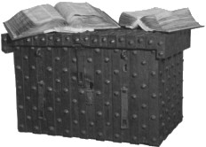 Doomsday Book and chest at National Archive
